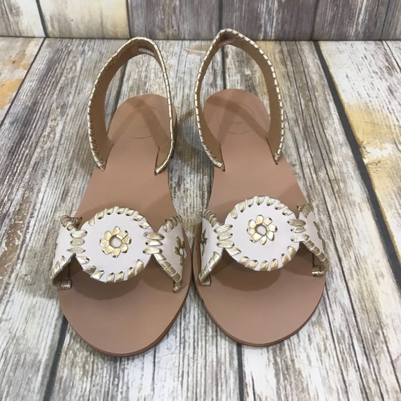 Jack Rogers Gold Sandals NWOT - Picture 2 of 5